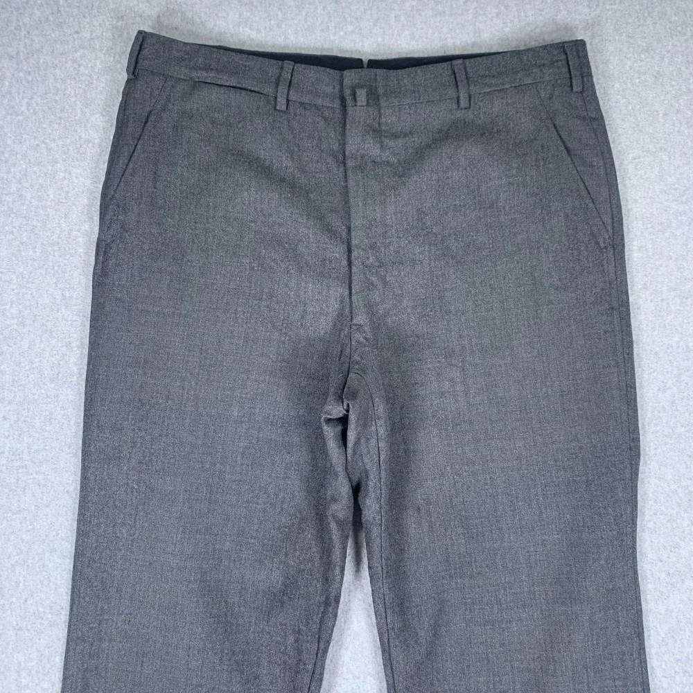 Brooks Brothers Dress Pants Mens 37RG Gray All Wool Makers Flat Front Trousers